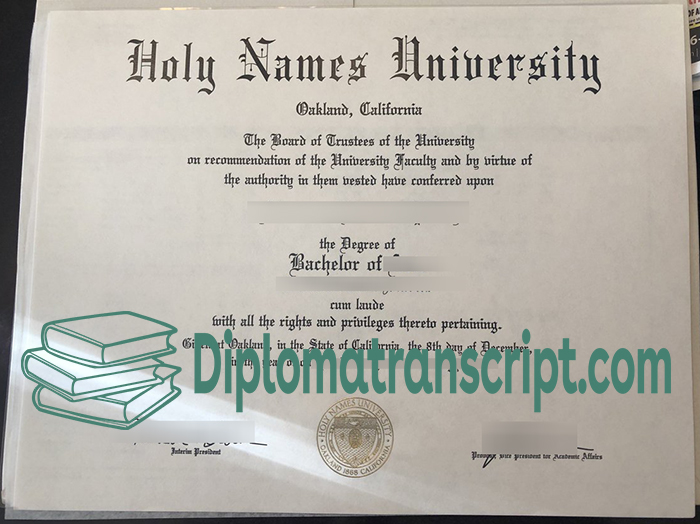 Holy Names University degree certificate