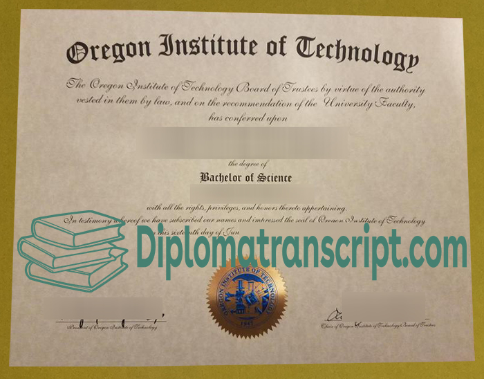 Oregon Institute of Technology diploma