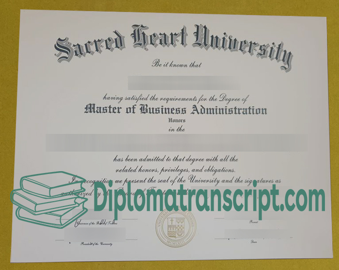 Sacred Heart University diploma