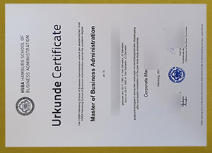 HSBA Hamburg School of Business Administration Urkunde