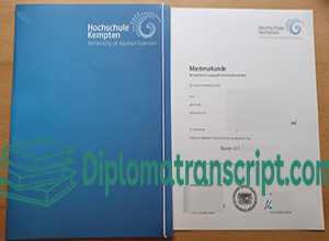 Hochschule Kempten Urkunde and cover
