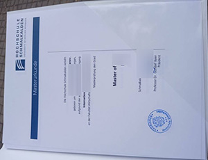 Hochschule Schmalkalden urkunde Sample