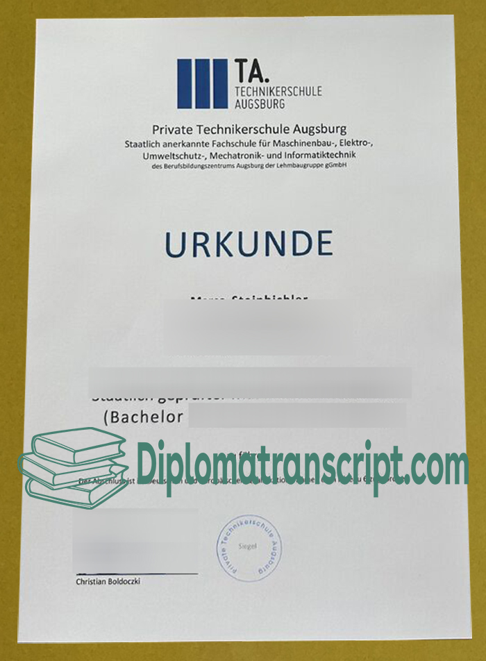 Technikerschule Augsburg Urkunde
