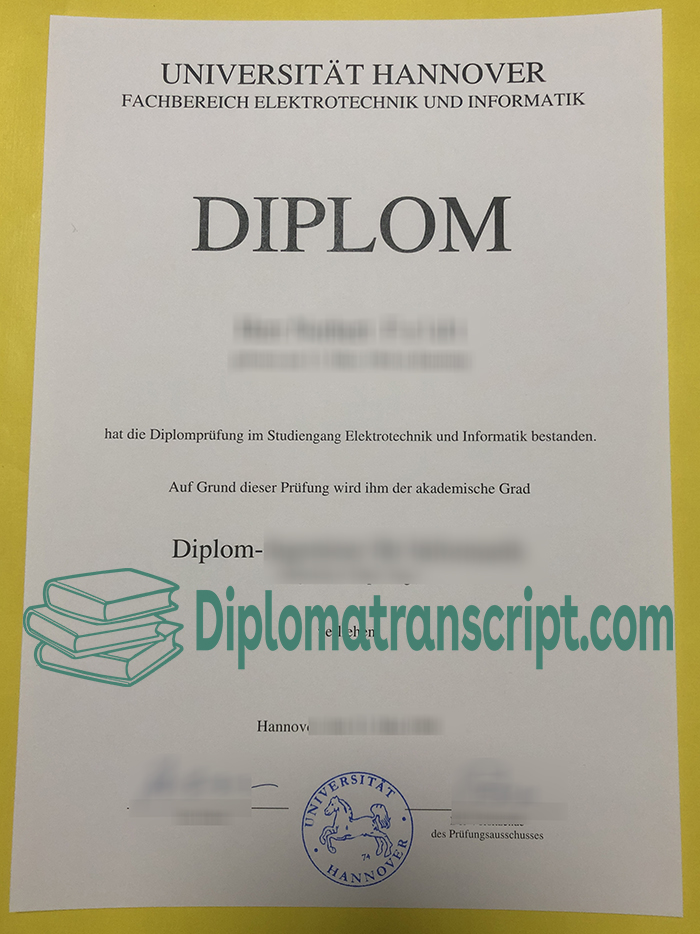 Universität Hannover Diploma sample