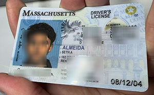 Massachusetts ID, driver’s license sample