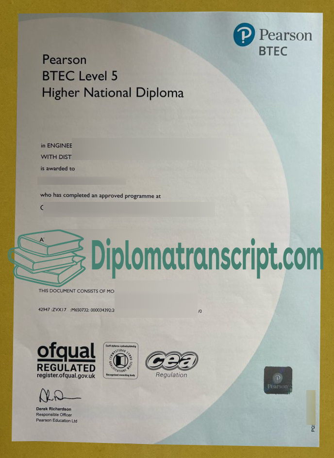 Pearson BTEC Level 5 Higher National Diploma