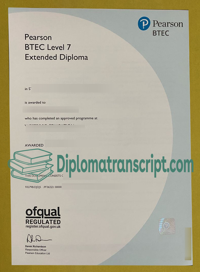 Pearson BTEC Level 7 Extended diploma