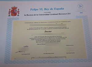 Universidad Cardenal Herrera CEU diploma certificate