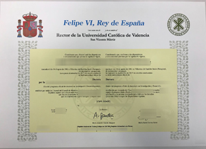 Universidad Católica de Valencia San Vicente Mártir diploma sample