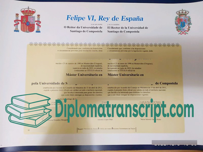 Universidad de Santiago de Compostela diploma certificate