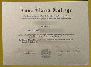 Anna Maria College diploma certificate