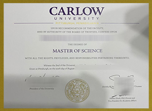Carlow University diploma certificate