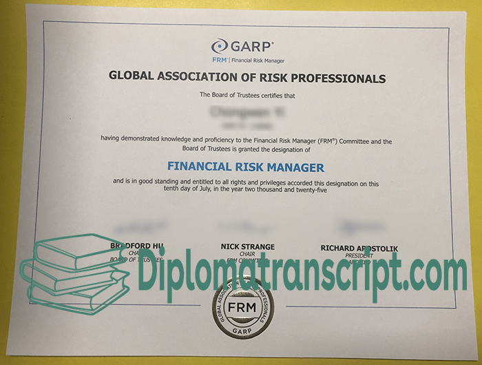 GARP FRM certificate
