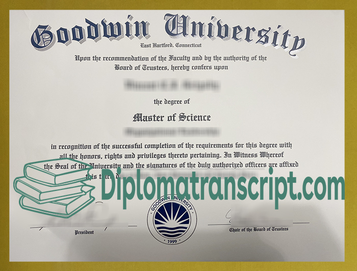 Goodwin University degree certificate