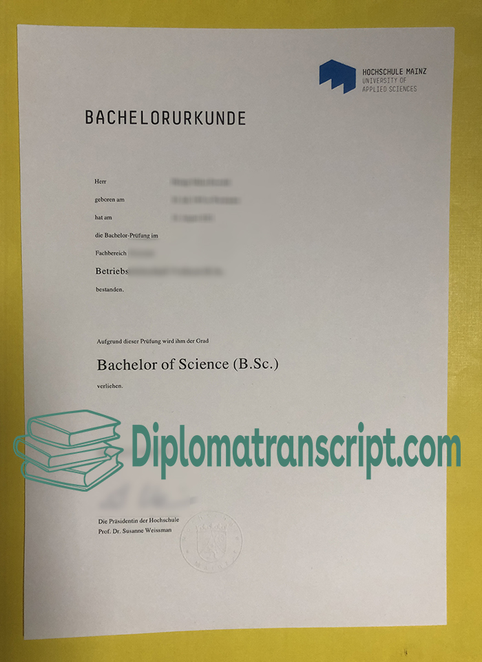 Hochschule Mainz Bachelor Urkunde