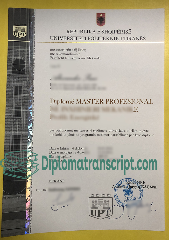 Universiteti Politeknik i Tiranës Diplomë