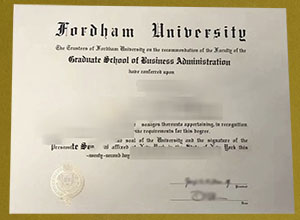 Fordham University Degree Certificate