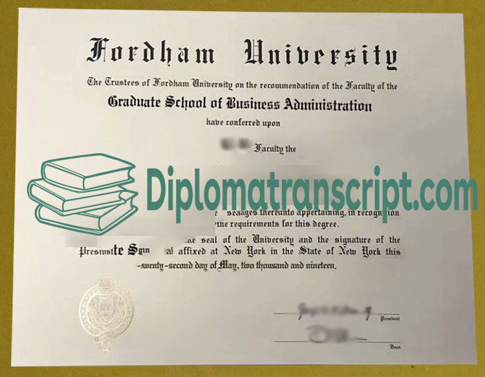 Fordham University diploma