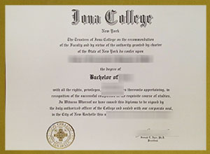 Iona University degree certificate