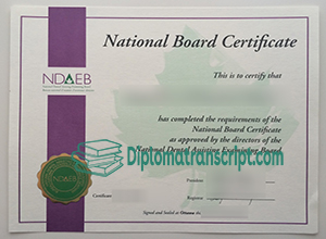 NDAEB National Board Certificate sample