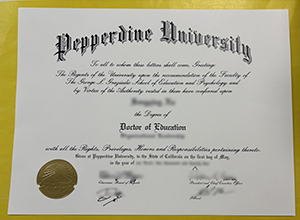 Pepperdine University degree certificate
