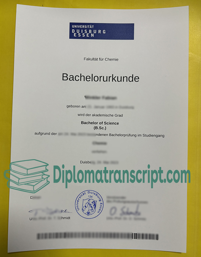 Universität Duisburg-Essen Urkunde