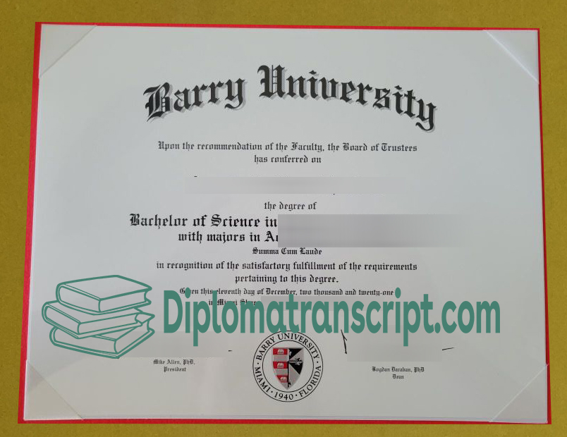 Barry University diploma