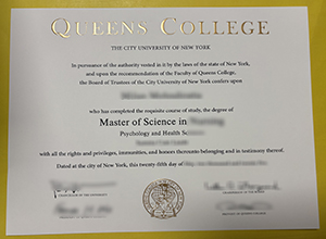 Queens College diploma sample