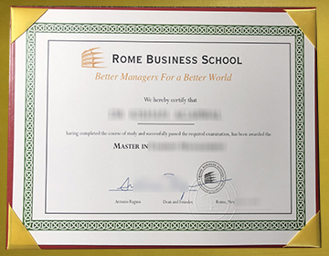 Rome Business School degree certificate