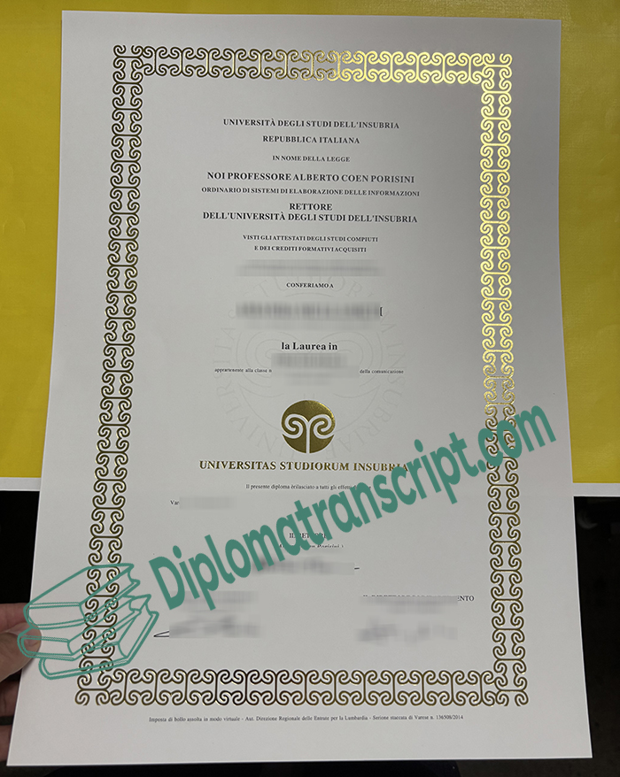 Università degli Studi dell'Insubria diploma Università degli Studi dell'Insubria diploma