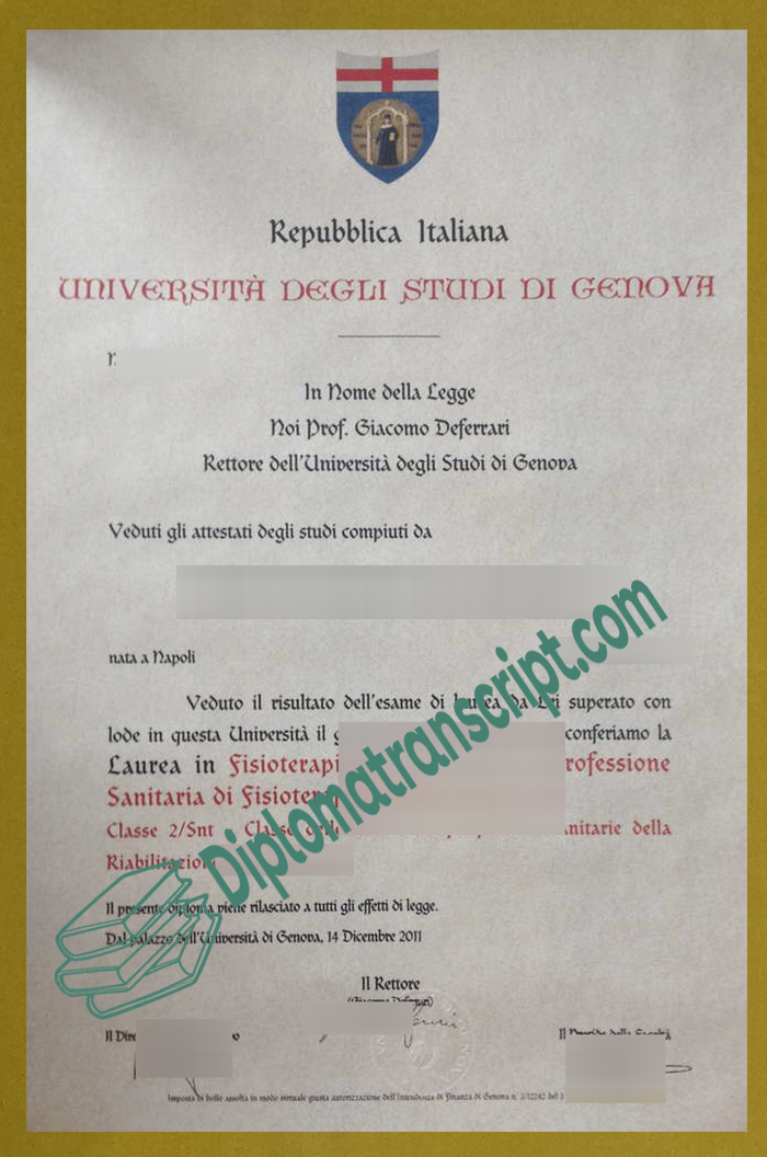 Università degli Studi di Genova Laurea Università degli Studi di Genova Laurea