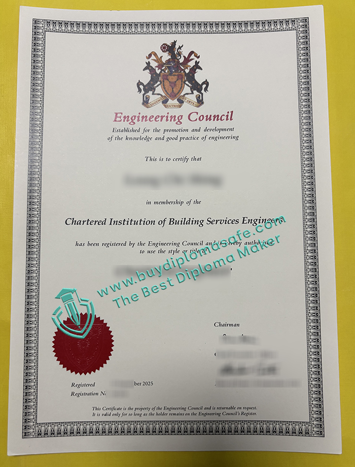 Engineering Council certificate, Chartered Engineer Certificate Engineering Council certificate, Chartered Engineer Certificate
