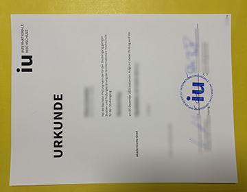IU Internationale Hochschule urkunde sample