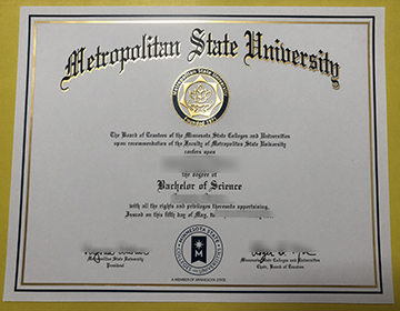Metropolitan State University diploma certificate