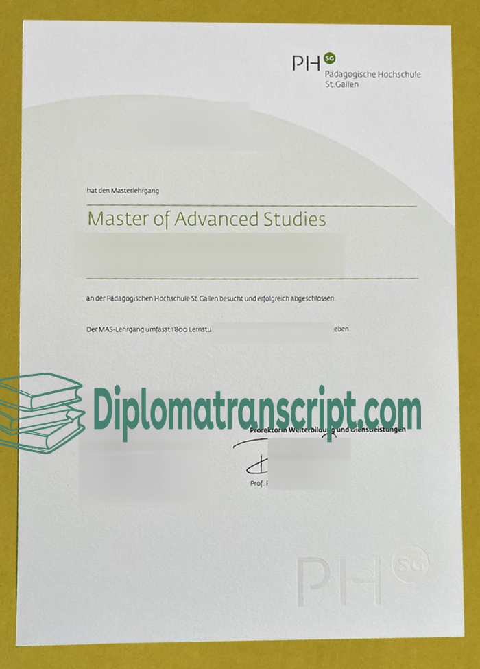 Pädagogische Hochschule St. Gallen diploma Pädagogische Hochschule St. Gallen diploma