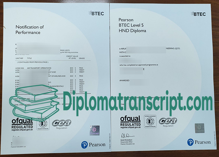 Pearson BTEC Level 6 HND diploma
