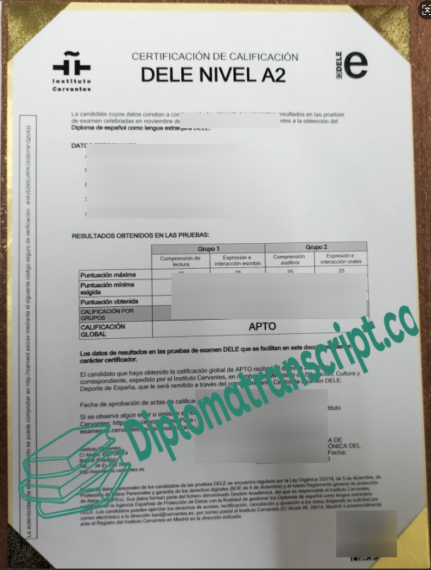 Spanish A2 Dele transcriprt