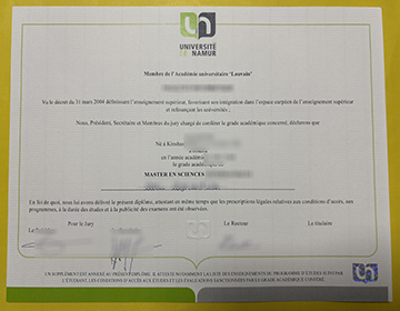 UNamur diploma sample
