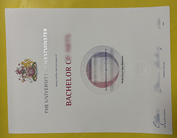 University of Westminster degree certificate