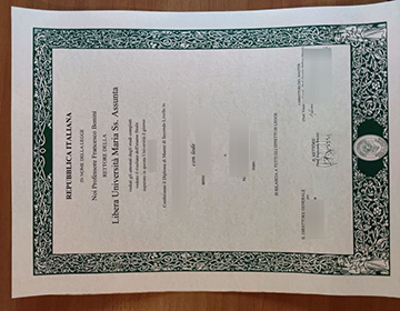 Libera Università Maria SS. Assunta diploma sample