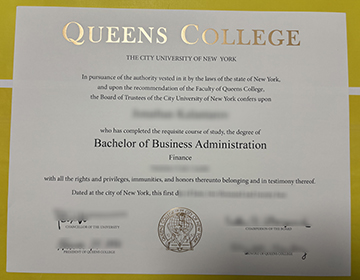 Queens College diploma sample