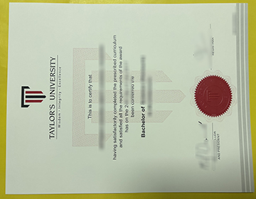 Taylor's University diploma sample