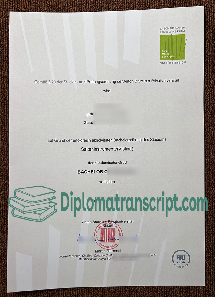 Anton Bruckner Privatuniversität degree